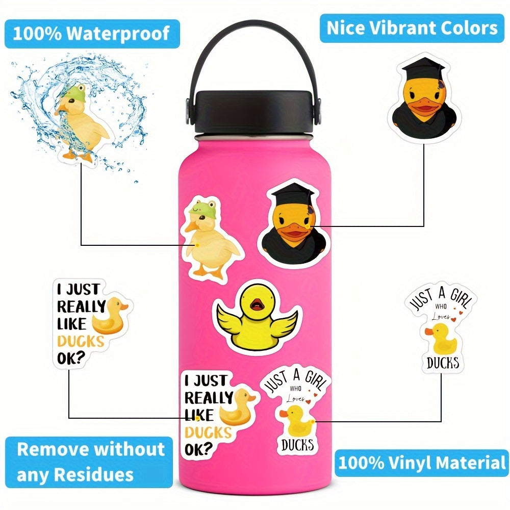 60pcs Duck Stickers Random Vinyl Skateboard Guitar Travel Case Door Laptop Lugga