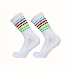 Striped Cycling Socks Men Women Outdoor Sports Running Socks