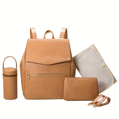 Stylish Vegan Leather Baby Bag Mommy Backpack Classic Baby Diaper Bag