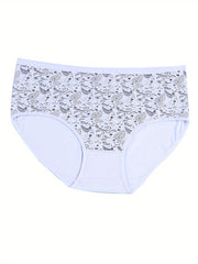 4 Pack Plus Size Boho Panties Set Women's Plus Paisley Print Underwear