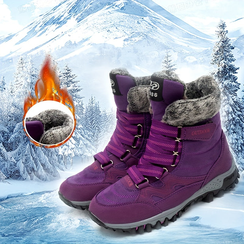 Women's Snow Boots Non Slip Wear Resistant High Tube Hiking Comfortable Boots
