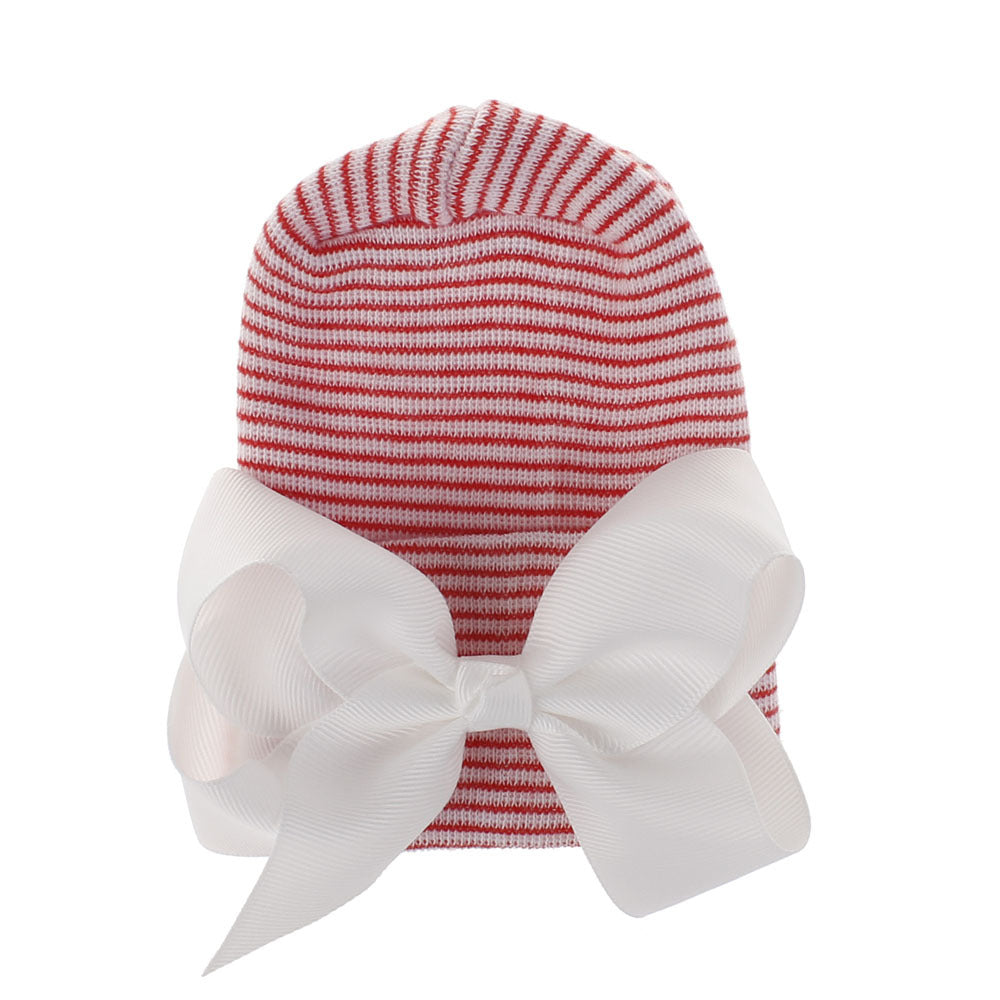 Newborn Infant Bow Knitted Head Wrap Hospital Hat Turban Headband Headwear
