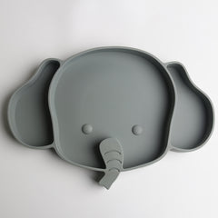 Baby Safe Silicone Elephant Plate for Meals & Snacks