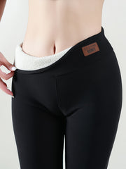 Warm Yoga Leggings Solid Fitness Sports Fleece Tight Pants Women's