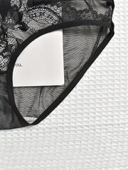 3 Pack Sexy Plus Size Lace Mesh Low Rise Briefs Set