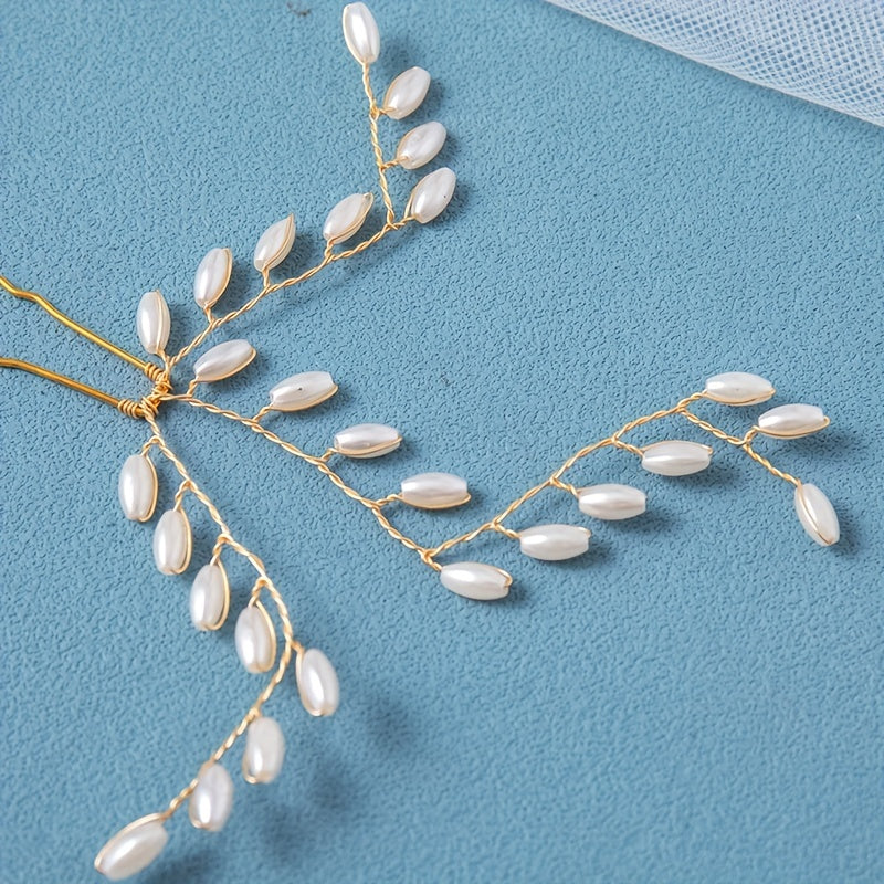 3pcs Wedding Pearl Hair Pins Bridal Hair Pins U Shaped Accessories