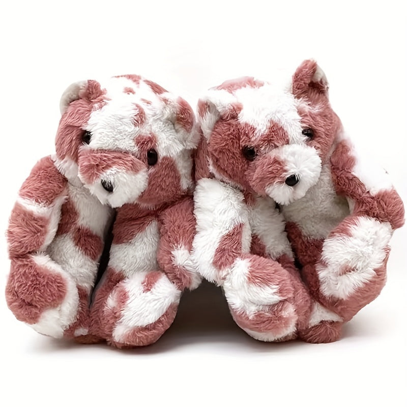 Women's Teddy Bear Plush Slippers Cozy Warm Soft Shoes