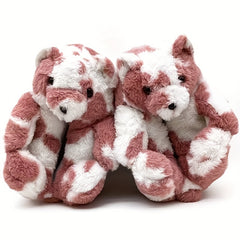 Women's Teddy Bear Plush Slippers Cozy Warm Soft Shoes