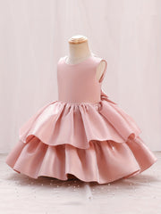 Girls Double Layer Sleeveless Princess Puffed Dress For Kids