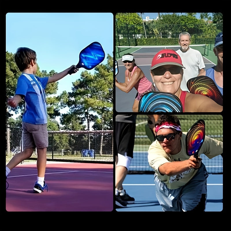 2 Fiberglass Pickleball Paddles Set + 4 Balls & Bag