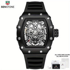 SENSTONE Men's Watch Waterproof Stainless Steel Sports Square Tonneau Watches