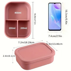 Silicone Leak-Proof 4 Compartment Lunch Box for School Office