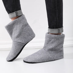 Men's Cozy Plush Booties Slippers Anti-Skid Winter Shoes