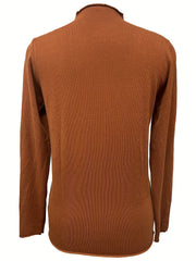 Solid Mock Neck Knitted Pullover Sweater for Women