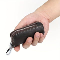 Cowhide Zipper Key Case Key Organizer Wallet Car Keychain Keyring