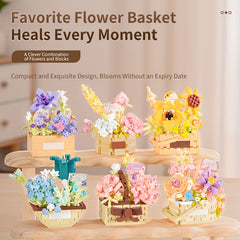 Eternal Flower Building Blocks Succulent & Rose Bouquet Arrangement Home Decor