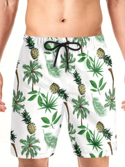 Tropical Quick Dry Mens Swim Trunks for Beach Pool