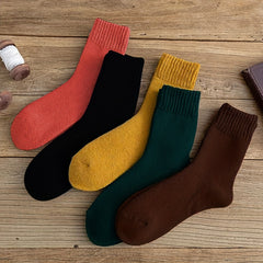 Men's Solid Crew Socks Breathable Comfy Casual Unisex Socks All Seasons