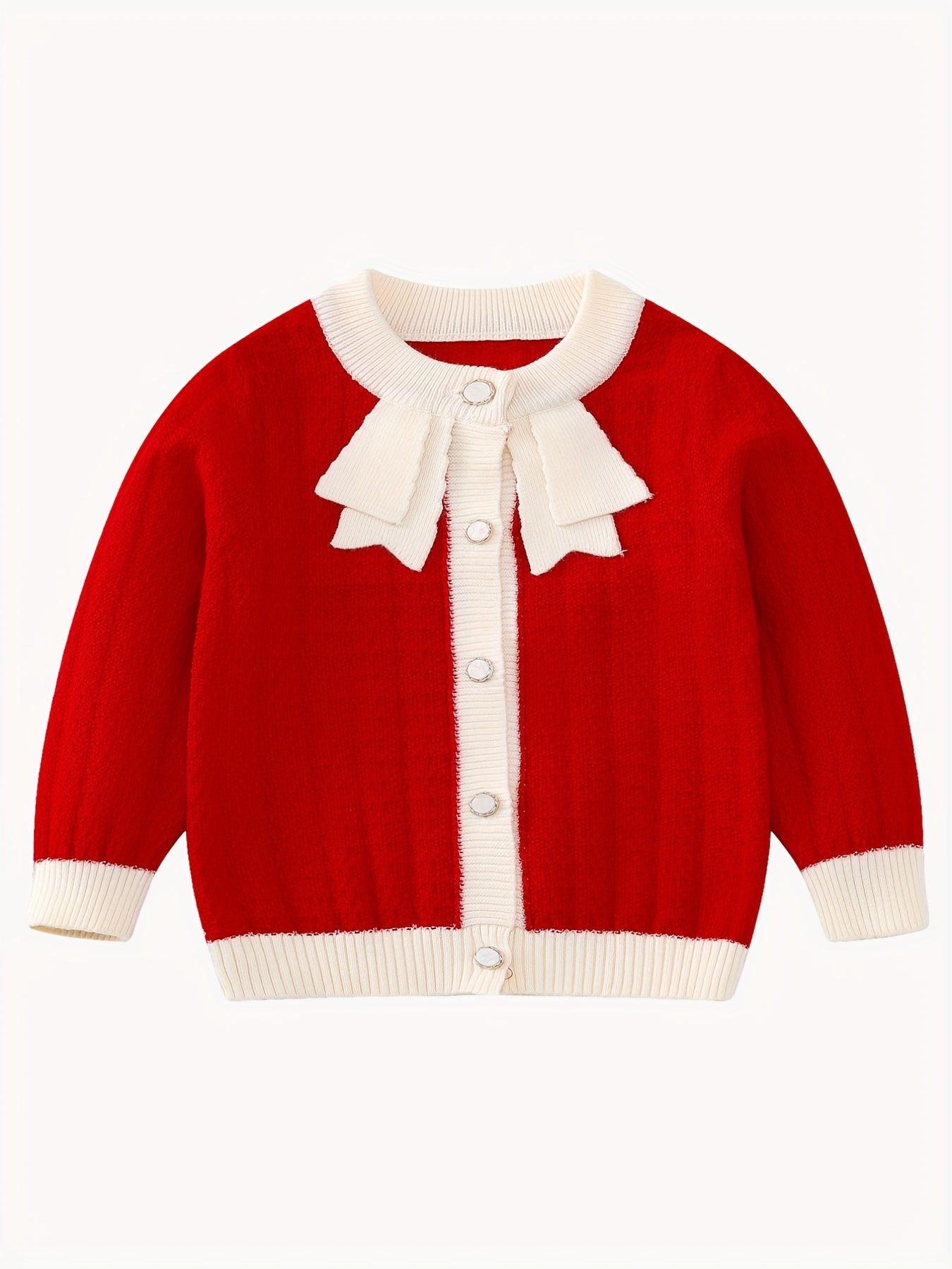 Baby Girls Button Round Neck Sweater Cardigan for Spring Autumn