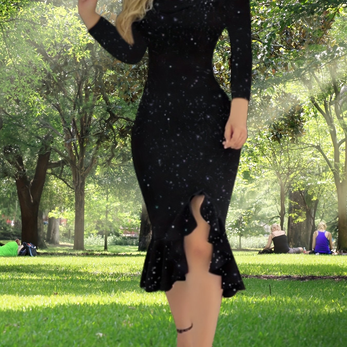 Rhinestone Off Shoulder Mermaid Dress