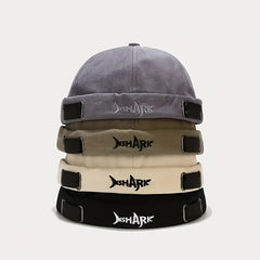 Shark Embroidery Docker Cap Vintage Beanie Lightweight Docker Hats