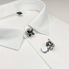 Butterfly Rhinestone Embellished Button-Up Cover Shirts for Men and Women