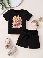 Toddler Kid 2pcs Bottoming Set Short Sleeve T shirt & Matching Shorts