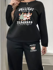 Christmas Loungewear Set Graphic Top & Pants Pajamas