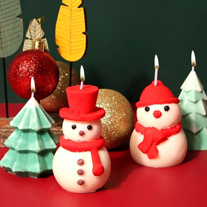 Christmas Tree Snowman Candle Mold for DIY Aromatherapy Crafts