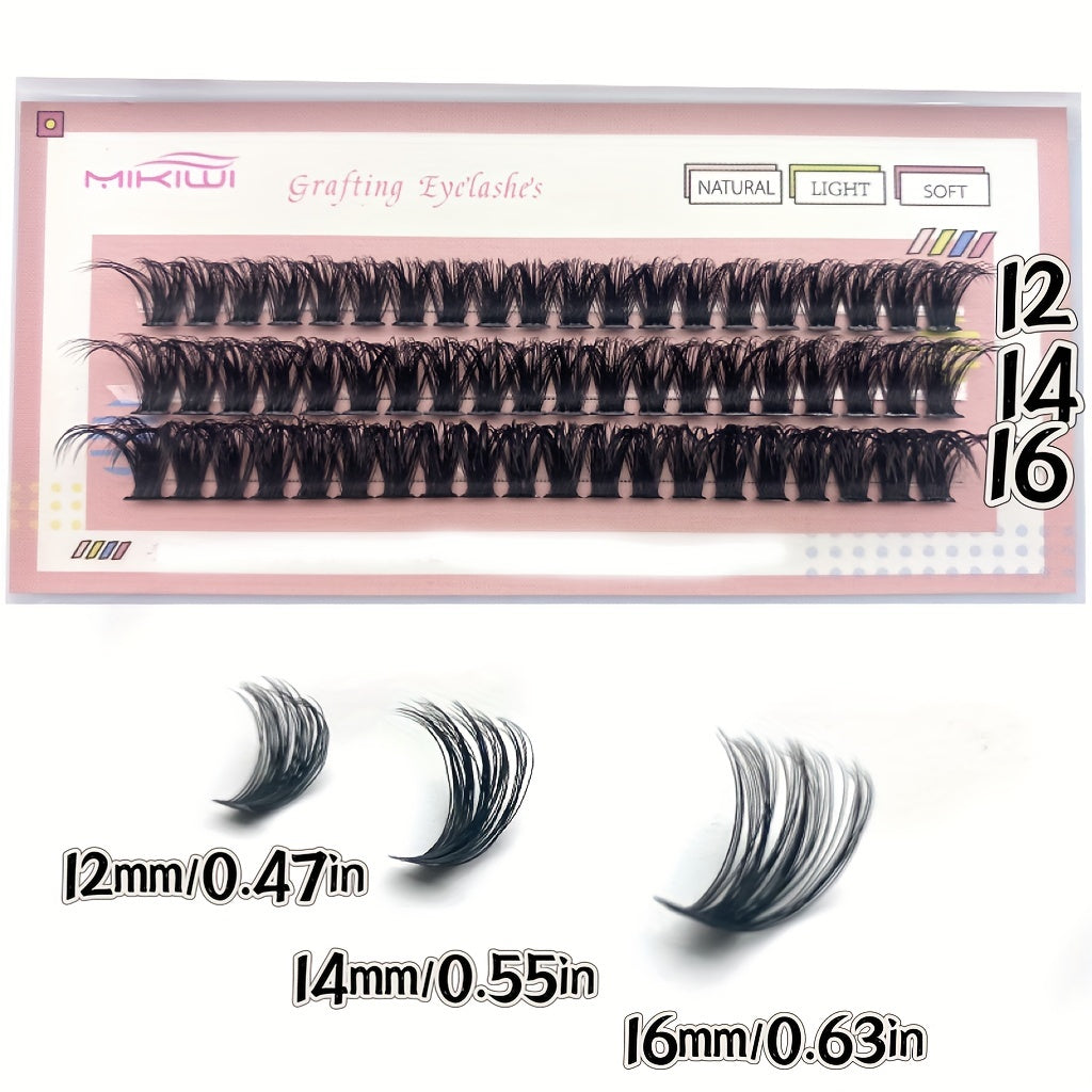 60 Pcs DD Curling Lashes 12 14 16mm Cluster Lashes Natural False Eyelashes
