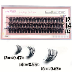 60 Pcs DD Curling Lashes 12 14 16mm Cluster Lashes Natural False Eyelashes