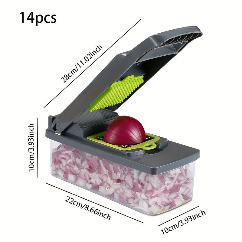 16pcs Slicer Kitchen Vegetable Cutter Dicer Shredder Set