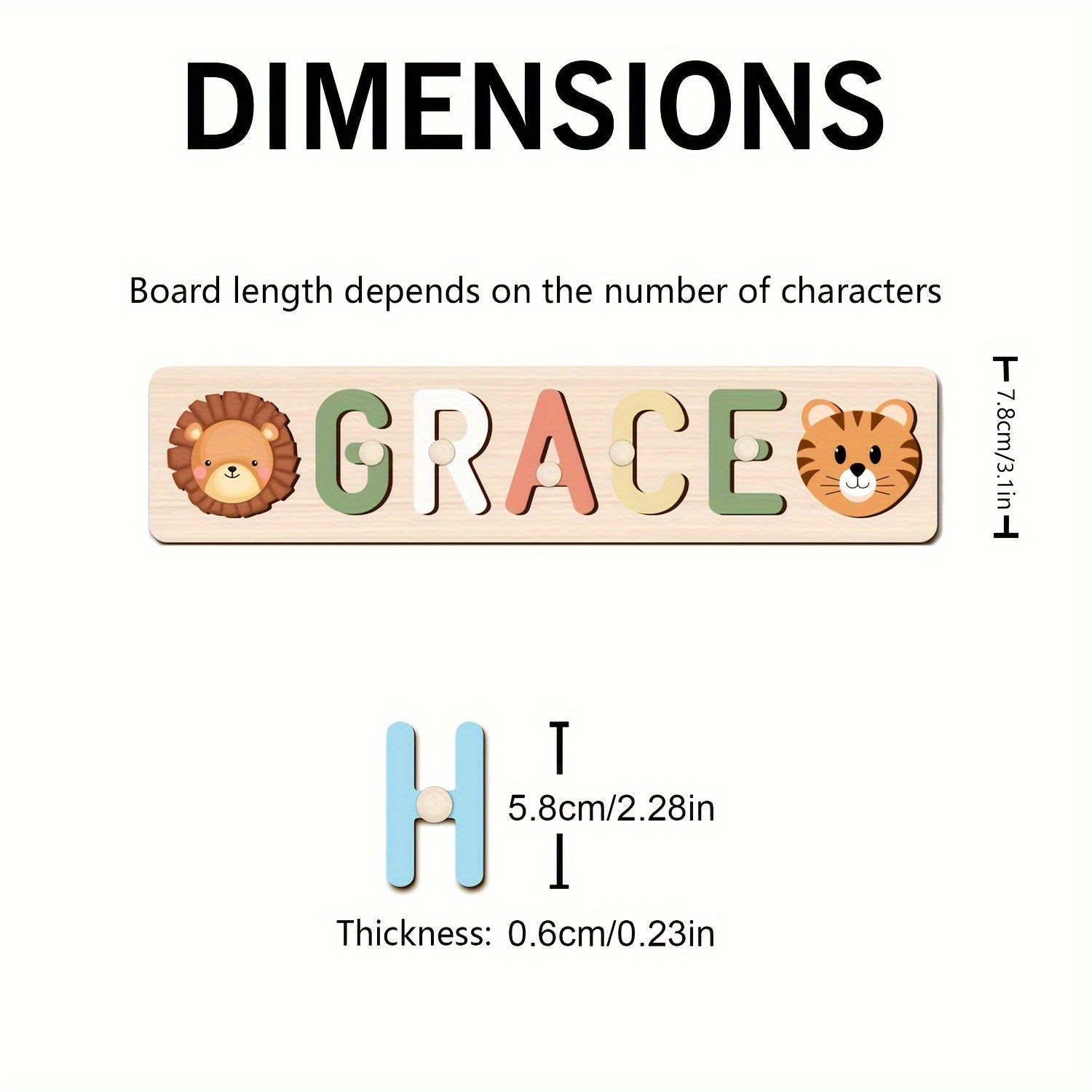 Personalized Animal Name Puzzle - Custom Wooden Educational Toy