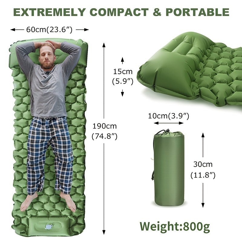 Inflatable Camping Mat & Pillow Set for Comfortable Outdoor Sleep