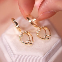 Crystal Tulip Earrings Vintage Party Jewelry Gift For Women