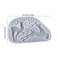 1pc Christmas Reindeer Elk Pendant Silicone Mold DIY Crystal Epoxy Resin Mold