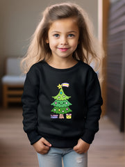 Lovely Cartoon Christmas Tree Sweatshirt Kids Clothes