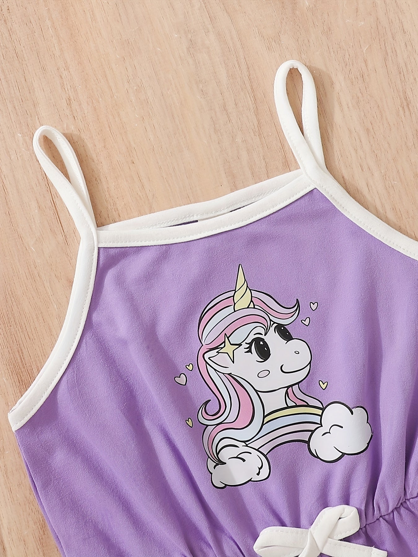 Toddler Girls Unicorn Graphic Cami Rompers Jumpsuits