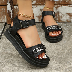 Women's Platform Sandals Chain Decor Summer Sandals