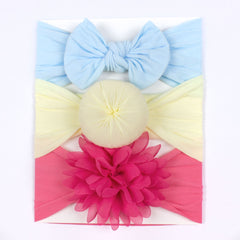 3pcs Baby Butterfly End Hair Band Soft Nylon Headband Baby Hair Accessories