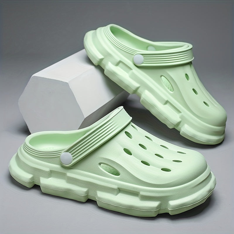 Women's Breathable Closed Toe Clogs Ankle Strap Hole Shoes