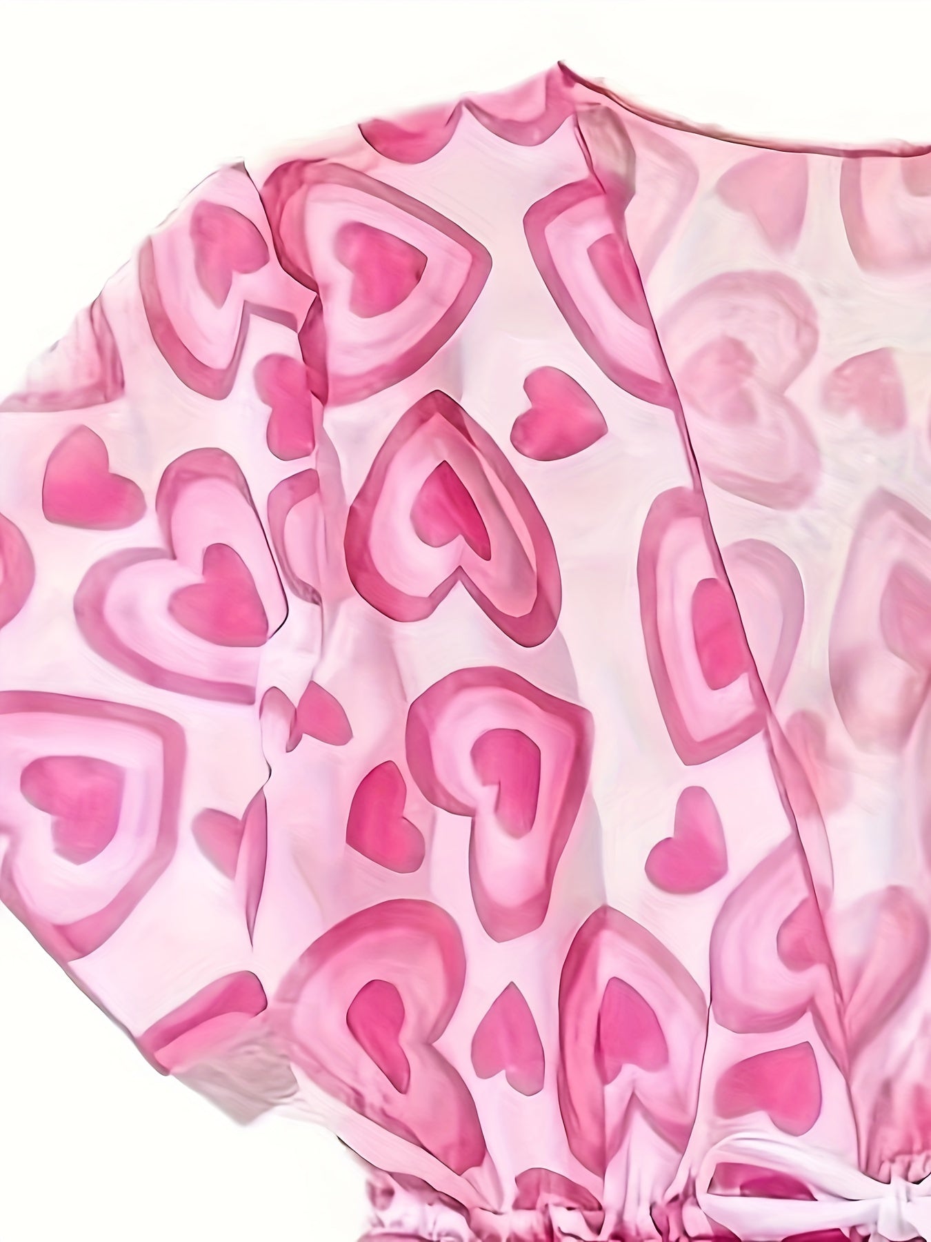 Sweet Heart Graphic Cover Up Splicing Cami Top Briefs Set