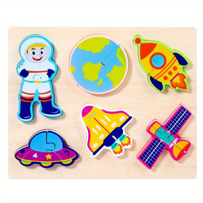 Wooden 3D Buckle Puzzle for Baby's Early Education