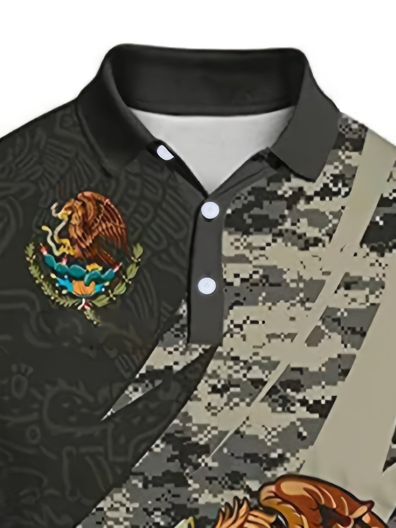 Eagle Camo Men's Polo Shirt Golf Tennis Casual Fit