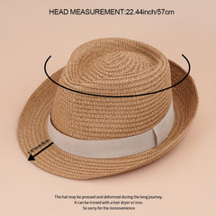 Straw Hat Summer Men's And Women's Beach Hat British Jazz Hat Top Hat