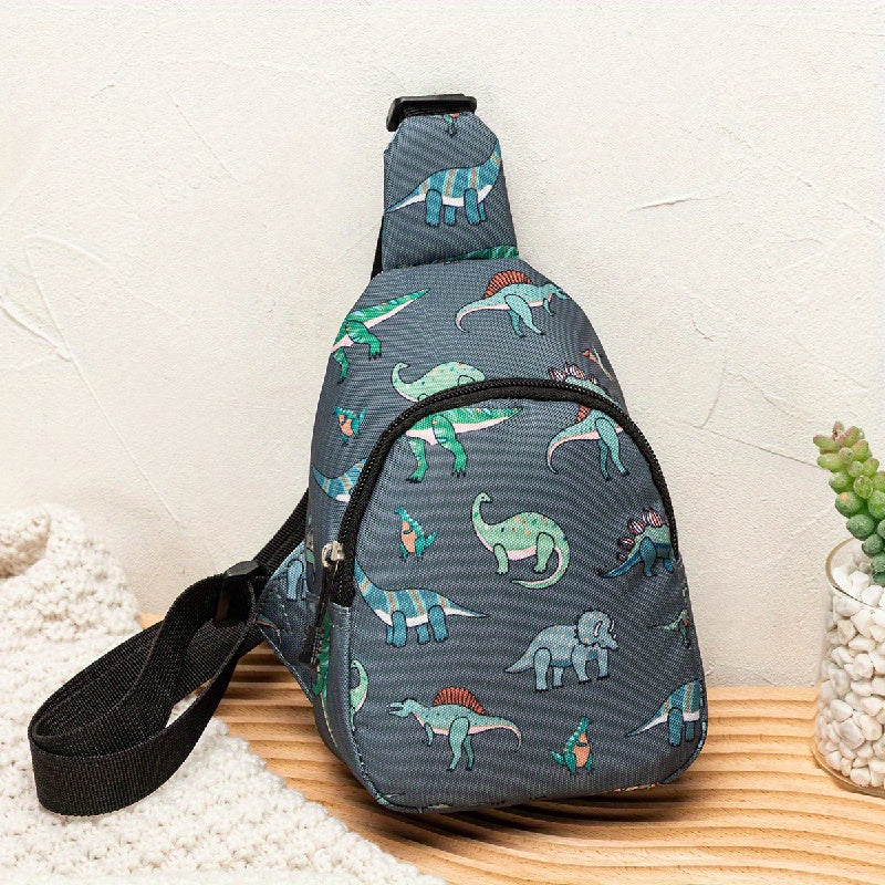 Dinosaur Pattern Boys Crossbody Small Chest Bag Outdoor Waist Travel Backpack