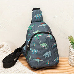 Dinosaur Pattern Boys Crossbody Small Chest Bag Outdoor Waist Travel Backpack