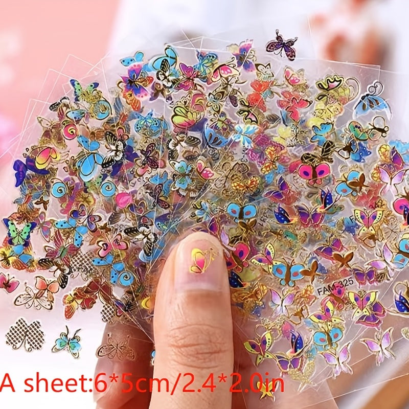 30 Sheets Bronzing Nail Stickers Waterproof Non-toxic Nail Art Princess Toy Stic