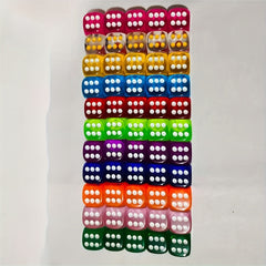 50pcs Colorful Transparent Game Dice Set for Parties 14 16 18mm