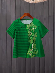 Casual Outfits Women's Floral & Stripe Print Tee & Harem Pants Set